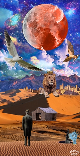 A l’heure inimitable du désert du lion », Flenn, collage numérique, 2025.jpg